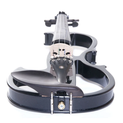 Cecilio 4/4 CEVN-2BL Solid Wood Black Metallic Electric with case & bow-Like New