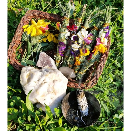 Flower sage smudge stick