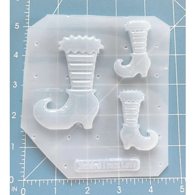 Retro Witch Boot and 2 small Left and Right Handmade Plastic mold Retro Witch Boot and 2 small Left and Right Handmade Plastic mold