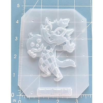 Retro Halloween Cat with Pumpkin Handmade Plastic Mold Retro Halloween Cat with Pumpkin Handmade Plastic Mold