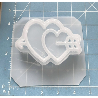 Double Valentine Heart Soap/Bath Bomb Handmade Plastic Mold