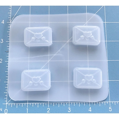 Set of 4 Small Kawaii Love Letters handmade Plastic Mold