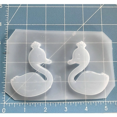 Set of 2 Retro Swans Handmade Plastic Mold