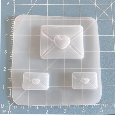 Love Letter with Heart and 2 small Handmade Plastic Mold