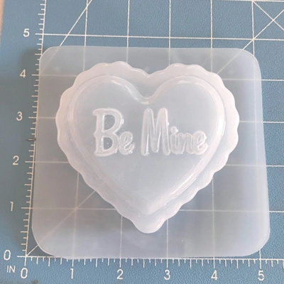 Ruffled BE MINE Heart Soap/ Bath Bomb Handmade Plastic Mold