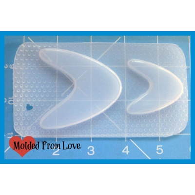 2 Retro 50's Boomerang Shape Blanks Handmade Plastic Mold