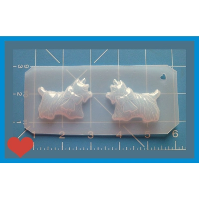 2 Retro Style Authentic Scotty Dogs Handmade Plastic Mold 2 Retro Style Authentic Scotty Dogs Handmade Plastic Mold