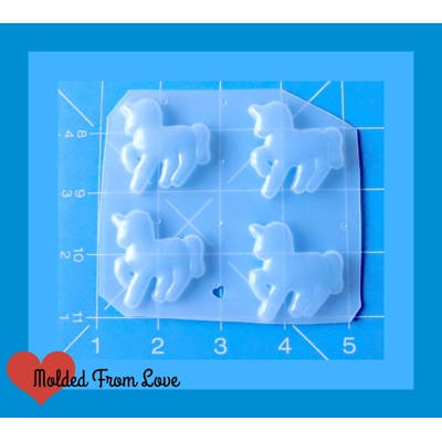 4 kawaii Small Unicorn shapes Handmade Plastic mold 4 kawaii Small Unicorn shapes Handmade Plastic mold