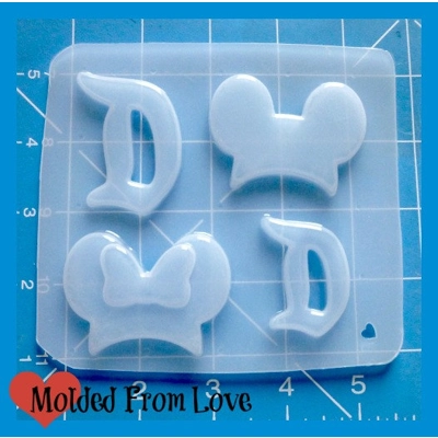 2 Retro Mouse Hats 2 Letter D Shapes Handmade Plastic Mold 2 Retro Mouse Hats 2 Letter D Shapes Handmade Plastic Mold