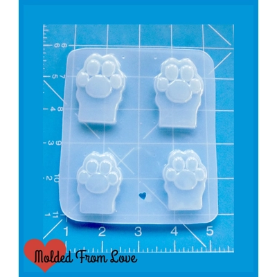 4 Kawaii "Kitty Beans" Paws Handmade Plastic Mold 4 Kawaii "Kitty Beans" Paws Handmade Plastic Mold