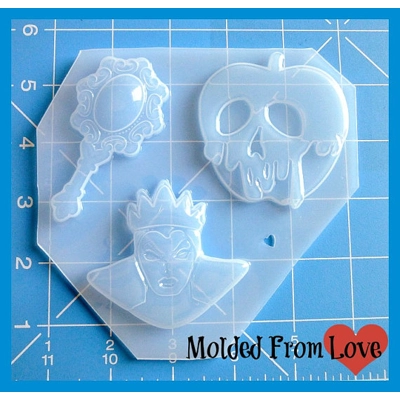 Evil Queen, Mirror and Poison Apple Handmade Plastic Mold Evil Queen, Mirror and Poison Apple Handmade Plastic Mold