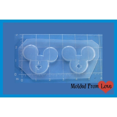 2 Goth Mouse Heads with Crosses handmade Plastic mold 2 Goth Mouse Heads with Crosses handmade Plastic mold