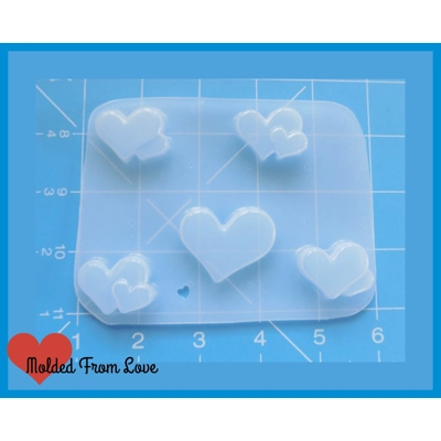 Kawaii Little Asymetrical hearts Pallet of 5 Handmade Plastic Mold Kawaii Little Asymetrical hearts Pallet of 5 Handmade Plastic Mold