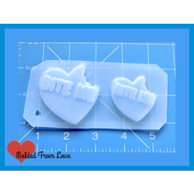 2 Bite Me Hearts Handmade Plastic Mold 2 Bite Me Hearts Handmade Plastic Mold