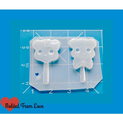 Kawaii Girl and Boy Bear Lolly Pops handmade Plastic Mold Kawaii Girl and Boy Bear Lolly Pops handmade Plastic Mold
