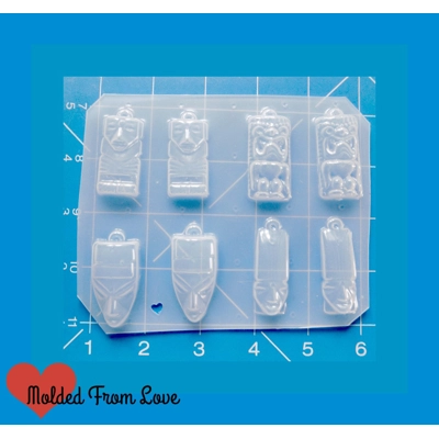 New Small Retro Tiki Pallet of 8 Handmade Plastic Mold New Small Retro Tiki Pallet of 8 Handmade Plastic Mold
