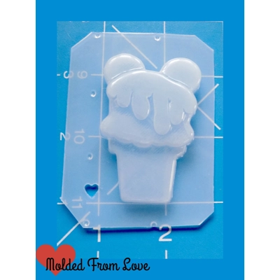 Mouse Ears Ice Cream with Chocolate Sauce handmade Plastic Mold Mouse Ears Ice Cream with Chocolate Sauce handmade Plastic Mold