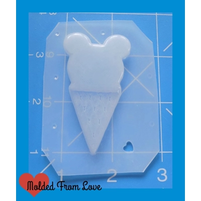 Single Scoop Mouse Ears Ice Cream Cone Handmade Plastic Mold Single Scoop Mouse Ears Ice Cream Cone Handmade Plastic Mold