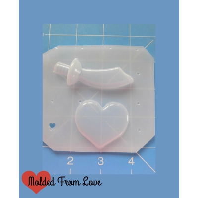 Retro Sword and Heart Shapes Handmade Plastic Mold Retro Sword and Heart Shapes Handmade Plastic Mold