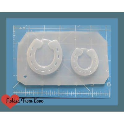 2 Chunky Horseshoes with Backs Handmade Plastic Mold 2 Chunky Horseshoes with Backs Handmade Plastic Mold
