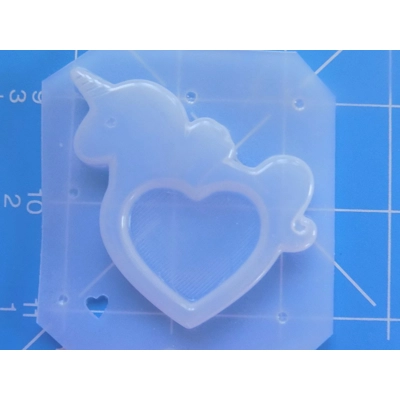 Open Unicorn Heart Bezel Shaker Style Handmade Plastic Mold Open Unicorn Heart Bezel Shaker Style Handmade Plastic Mold