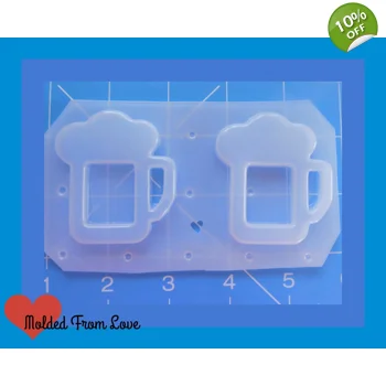 2 Foamy Beer Mugs Open Bezel..