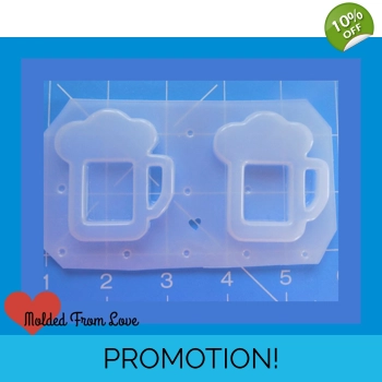 2 Foamy Beer Mugs Open Bezel..