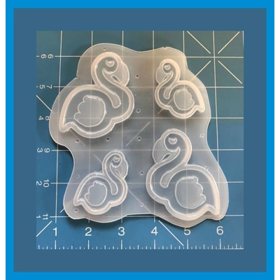 4 layered Retro Flamingos handmade Plastic Mold