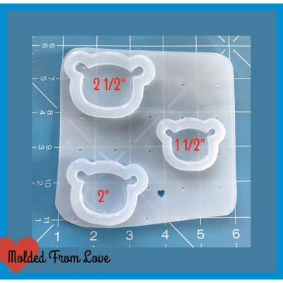 Kawaii Bear Head Open Bezel Shaker Handmade Plastic Mold