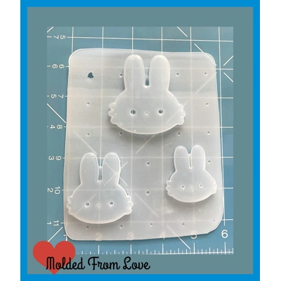 Kawaii Bunny Heads Handmade Plastic Resin Mold Kawaii Bunny Heads Handmade Plastic Resin Mold