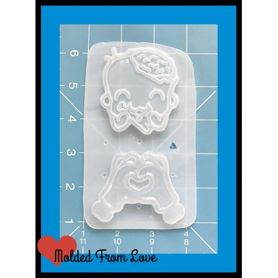 chibi zombie and zombie hands making heart Handmade plastic resin mold