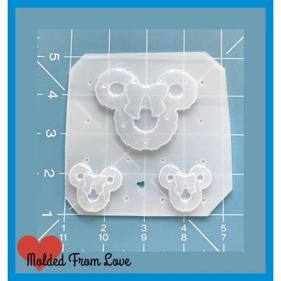 Pallet of 3 Christmas Wreaths with Ears handmade Plastic Resin Mold