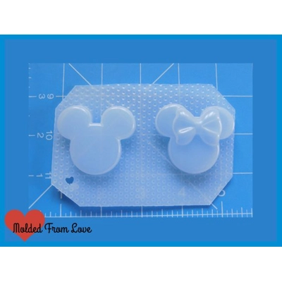 Boy and Girl Mouse Heads Handmade Plastic Resin mold