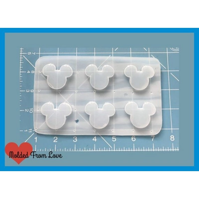 6 cavity small mouse heads handmade plastic resin mold
