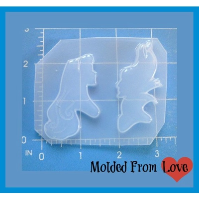 Aurora and Maleficent Silhouettes handmade Plastic Resin mold Aurora and Maleficent Silhouettes handmade Plastic Resin mold