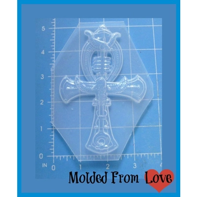Large Detailed Ornate Ankh Cross Handmade Plastic Resin Mold