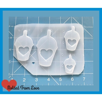 4 cavity kawaii cup with heart handmade plastic mold 4 cavity kawaii cup with heart handmade plastic mold