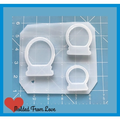 Snowglobe Open Bezel Shaker Handmade Plastic Resin Mold Chose Your Size Snowglobe Open Bezel Shaker Handmade Plastic Resin Mold Chose Your Size