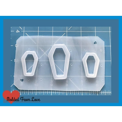 Set of 3 Smaller Size Coffin Shape Open Bezel Shakers Handmade Plastic Resin Mold Set of 3 Smaller Size Coffin Shape Open Bezel Shakers Handmade Plastic Resin Mold