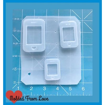 Kawaii Mini Cell Phone shape Open bezel Shaker Handmade Plastic Mold Kawaii Mini Cell Phone shape Open bezel Shaker Handmade Plastic Mold