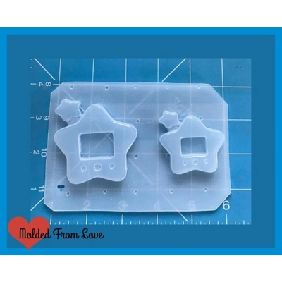 Set of 2 Star Shape Kawaii Tamogotchis Handmade Plastic Resin Mold Set of 2 Star Shape Kawaii Tamogotchis Handmade Plastic Resin Mold