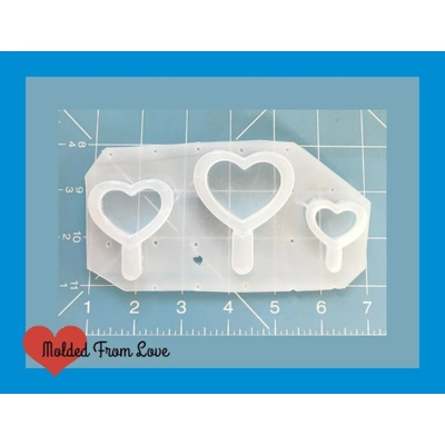 Delish Heart Shape Pop Open Style Bezel Shaker Handmade Plastic Resin Mold