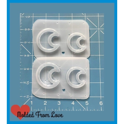 2 CHIBI Crescent Moon Shape open Bezel Shaker Style Handmade Plastic Mold 2 CHIBI Crescent Moon Shape open Bezel Shaker Style Handmade Plastic Mold