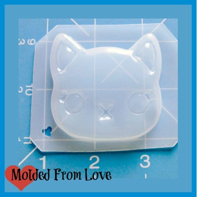 Kawaii Kitty Head Handmade Plastic Resin Mold Kawaii Kitty Head Handmade Plastic Resin Mold