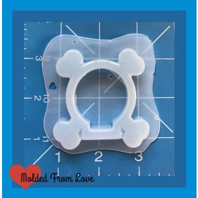 Skull Crossbones Open Bezel Shaker Style Handmade Plastic Mold Skull Crossbones Open Bezel Shaker Style Handmade Plastic Mold