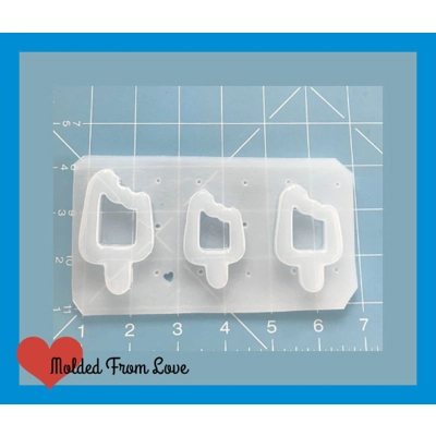 Kawaii Bitten Popsicle Open Bezel Shaker Style Handmade Plastic Mold Kawaii Bitten Popsicle Open Bezel Shaker Style Handmade Plastic Mold