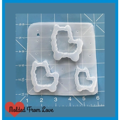 Kawaii Alpaca/LLama Open Bezel Shaker Style Handmade Plastic Mold