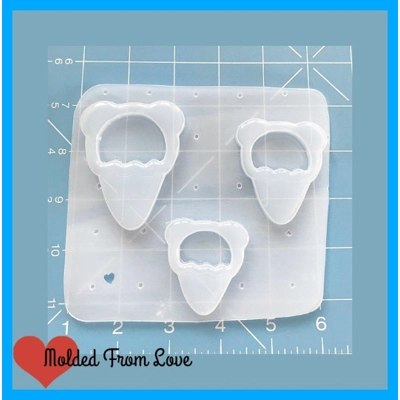 Kawaii Panda Cone Open Bezel Shaker Style Handmade Plastic Mold Kawaii Panda Cone Open Bezel Shaker Style Handmade Plastic Mold