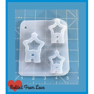 Kawaii Star Gumball Machine Open bezel Shaker Style Handmade Plastic Mold Kawaii Star Gumball Machine Open bezel Shaker Style Handmade Plastic Mold