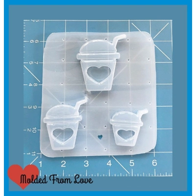 Kawaii Frozen Drink Cup Open Bezel Shaker Style Handmade Plastic Mold